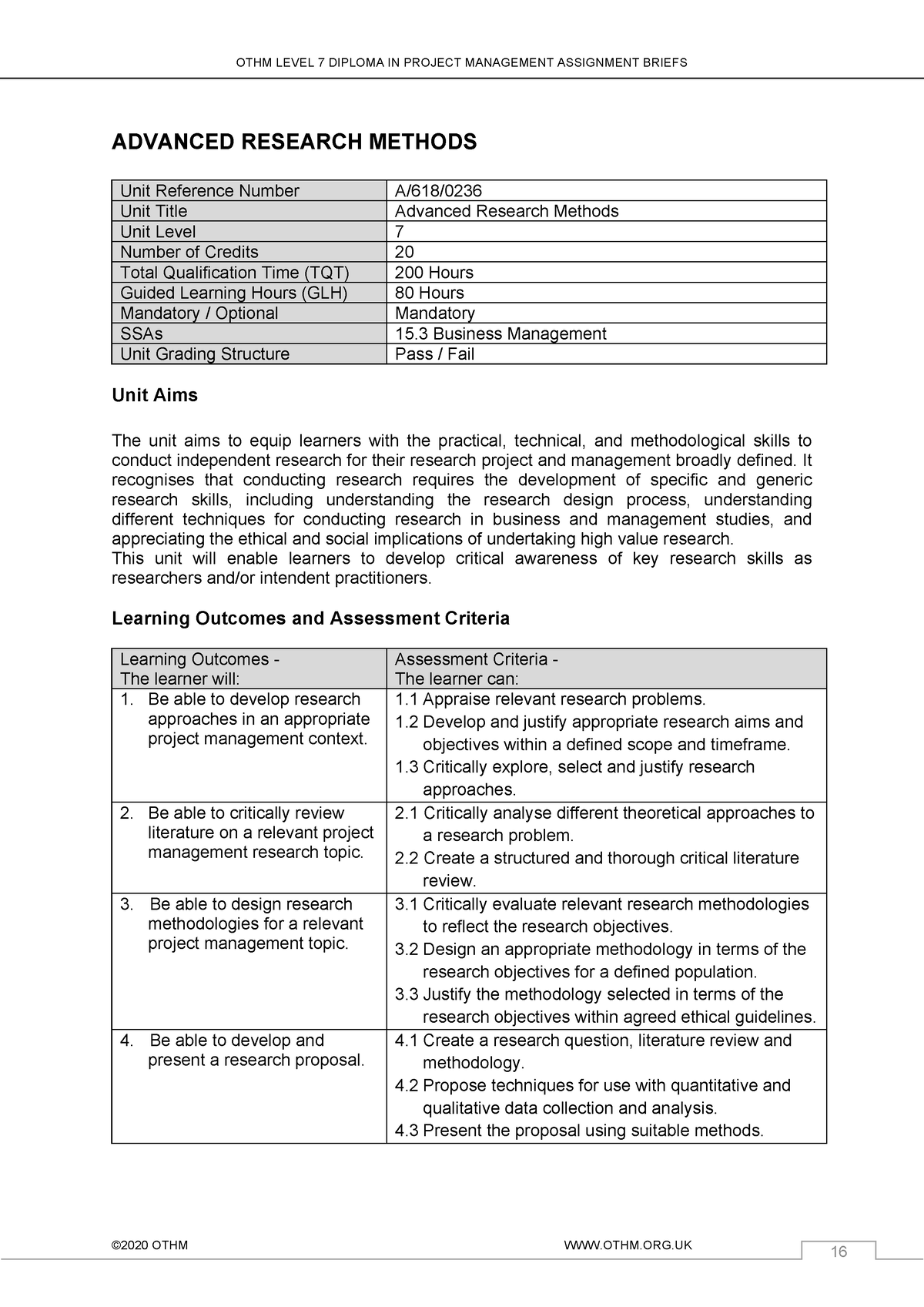 advanced research methods assignment