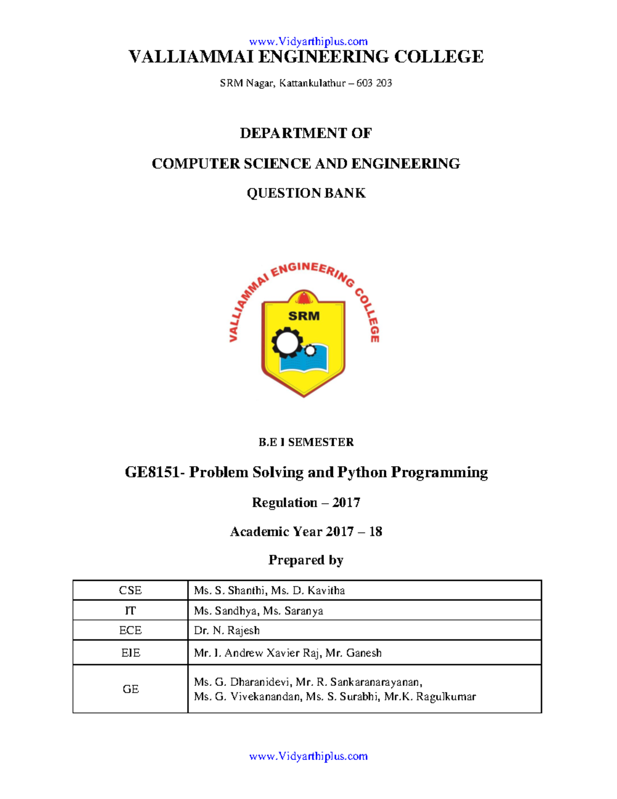 ge8151-problem-solving-and-python-programming-qb-valliammai