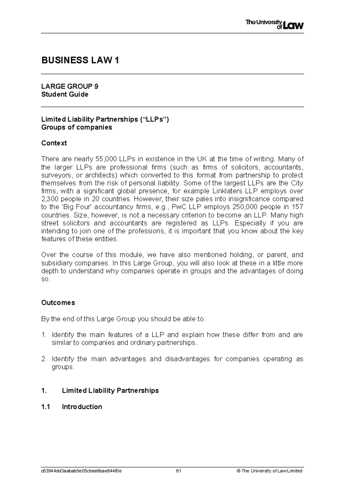 2425 bus1 lg09 ce01 student guide - BUSINESS LAW 1 LARGE GROUP 9 ...