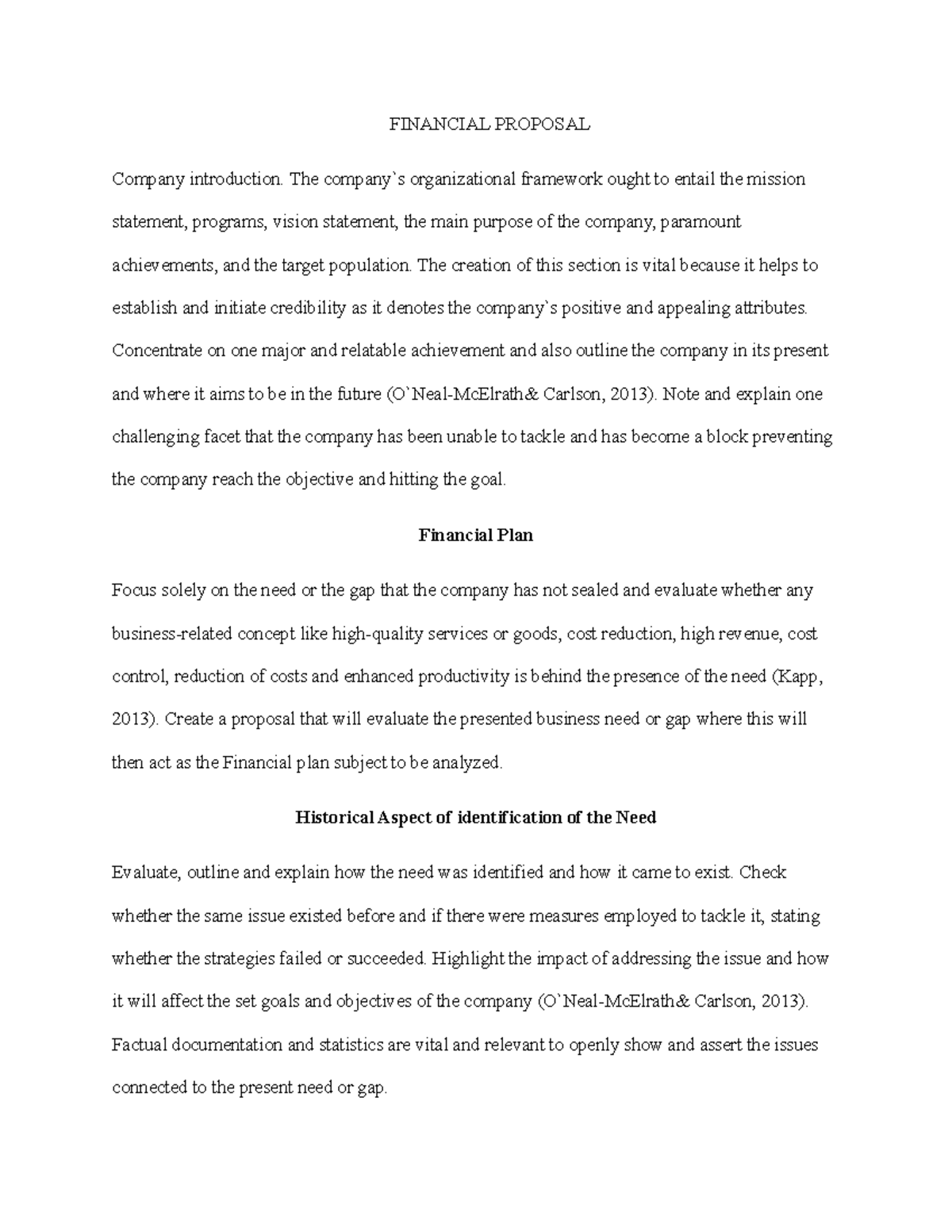 Financial Proposal edited - FINANCIAL PROPOSAL Company introduction ...
