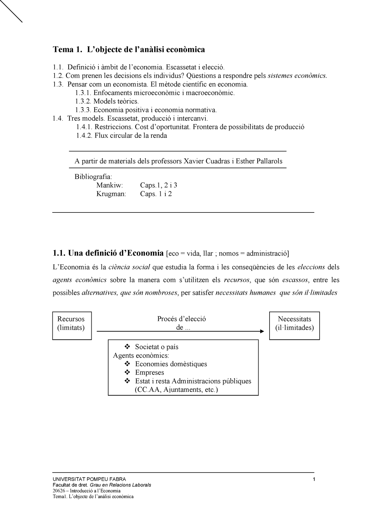 Tema1eco Apunts 21286 Upf Studocu