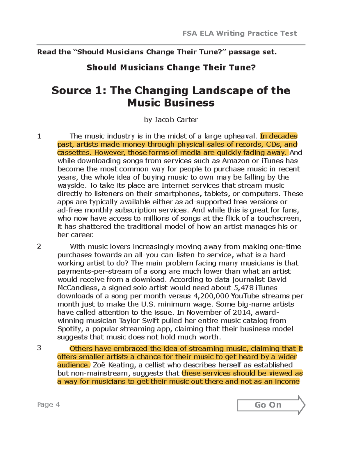 should musicians change their tune argumentative essay answer key