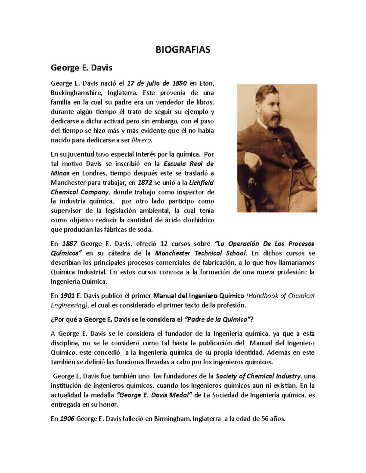 Personajes destacados en el desarrollo de la ing. quimica - BIOGRAFIAS ...