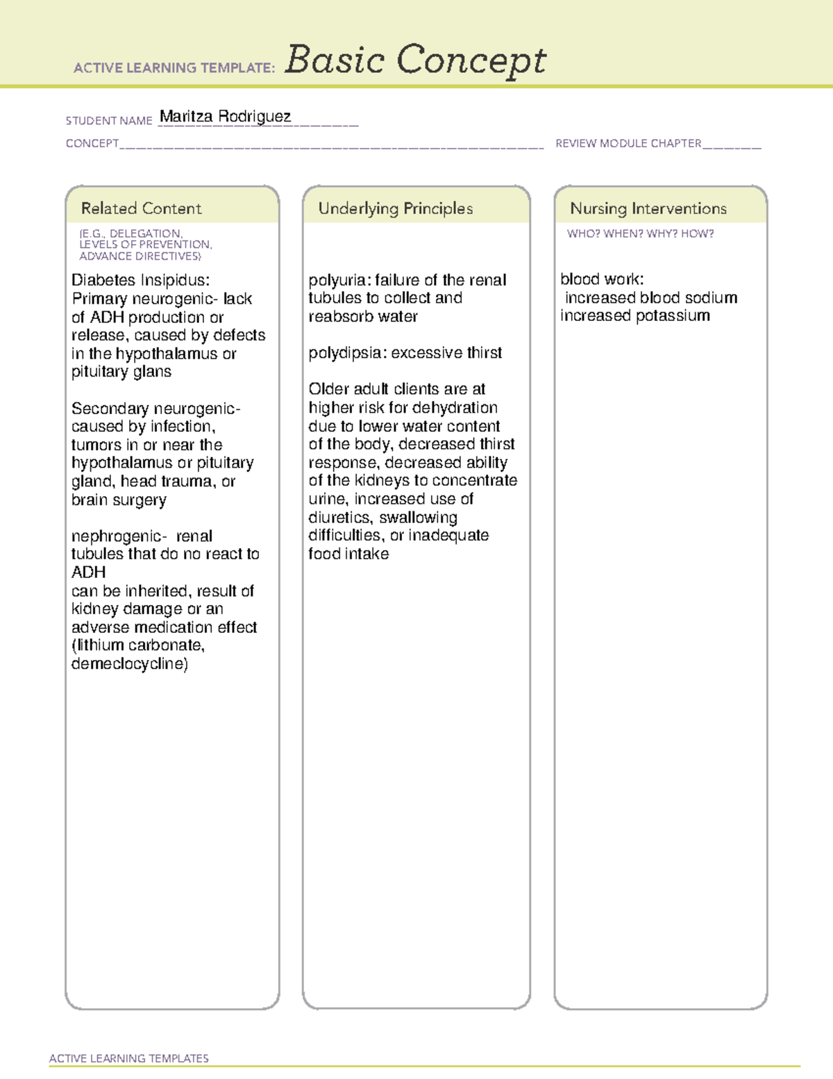 ATI PEDS B 5 - Remediation - ACTIVE LEARNING TEMPLATES Basic Concept ...