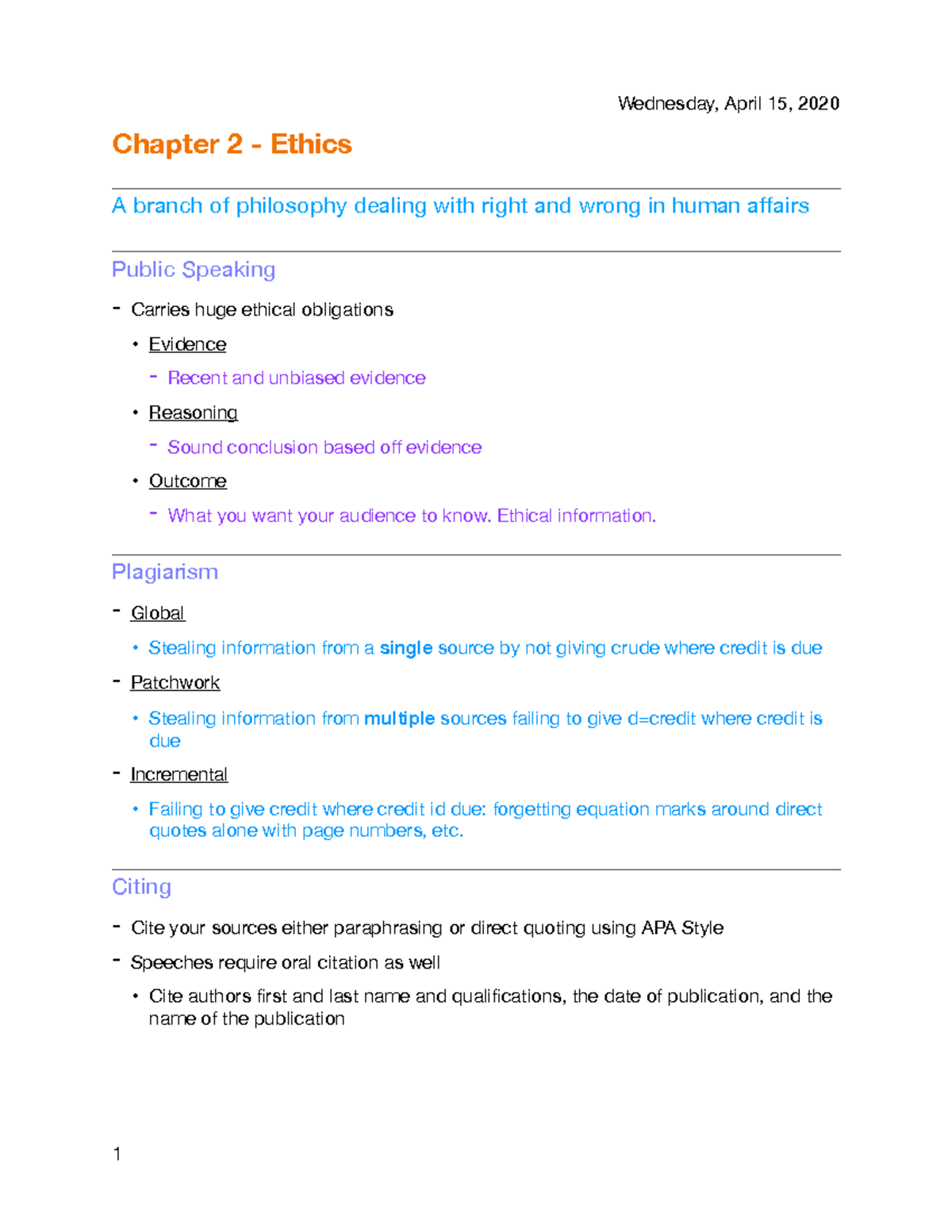 chapter 2 aplia assignment ethics