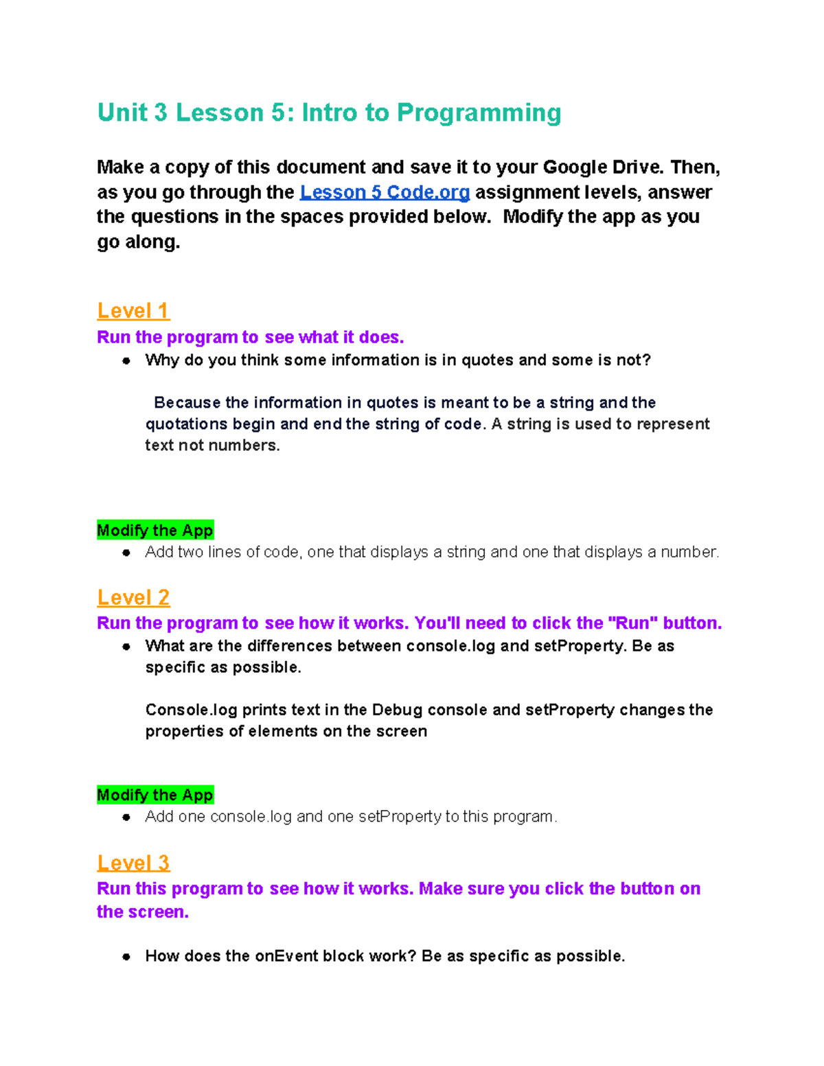 code org unit 3 lesson 5 intro to programming