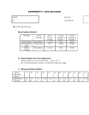 CHM420 Jotter 6 Acids And Bases - General Chemistry - Studocu