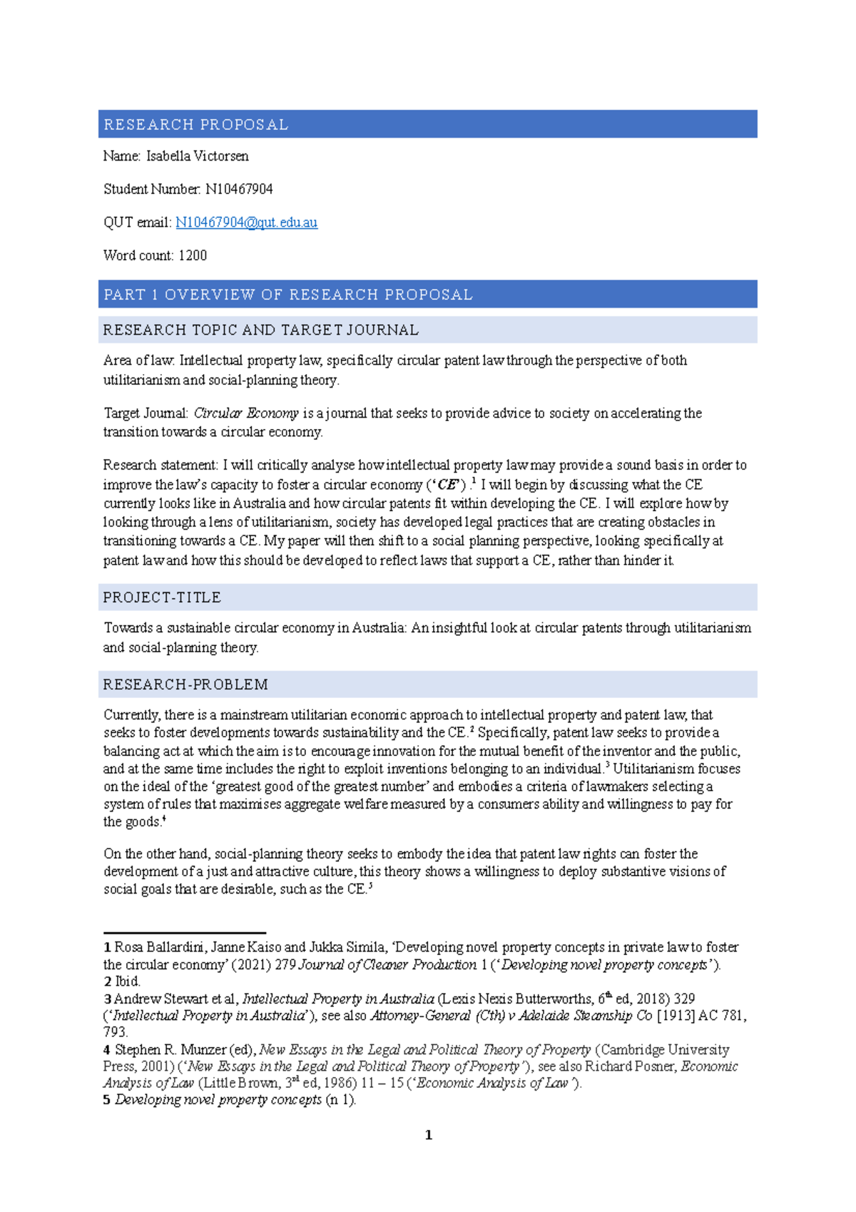Research proposal template for Assessment Task 1 - RESEARCH PROPOSAL ...