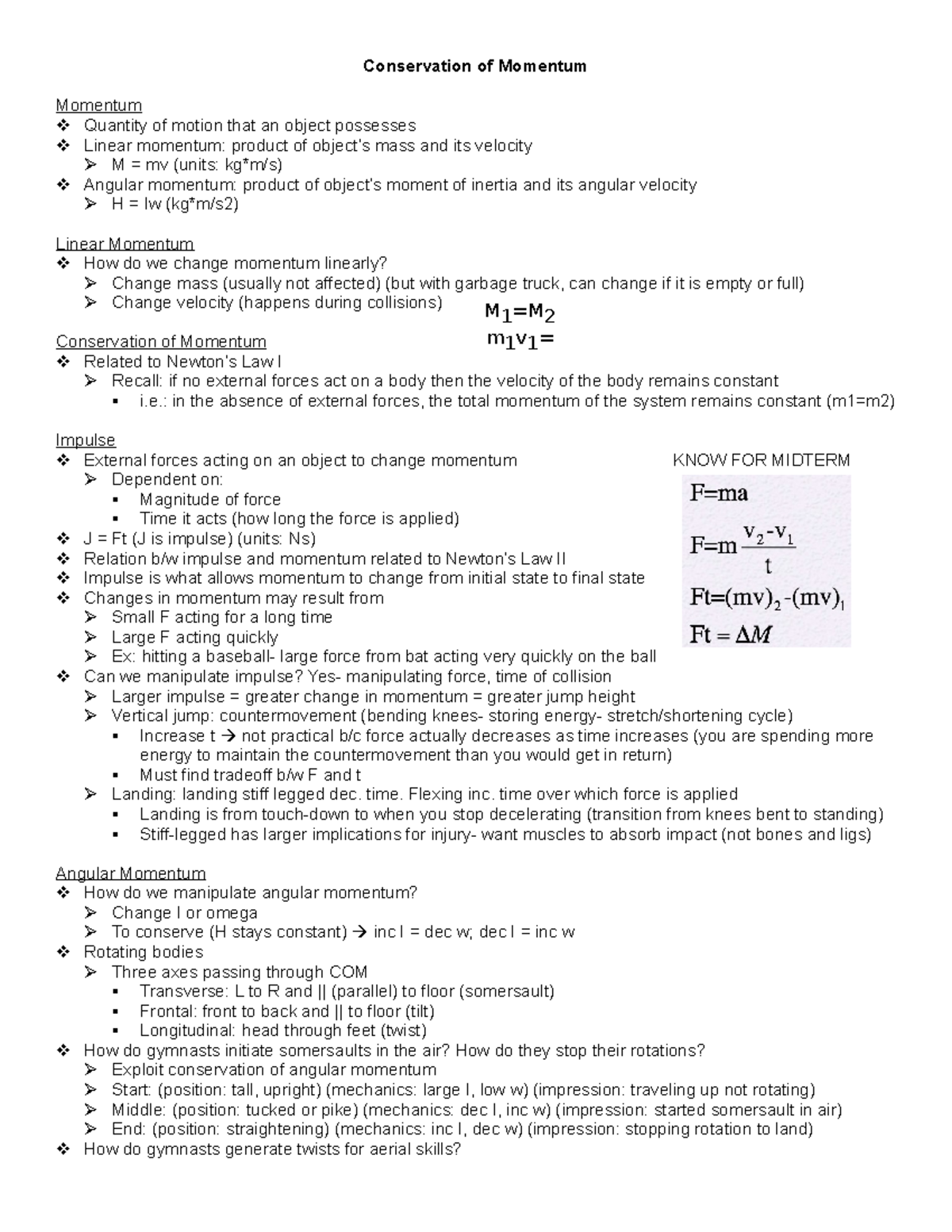 Conservation of Momentum - Conservation of Momentum Momentum Quantity ...