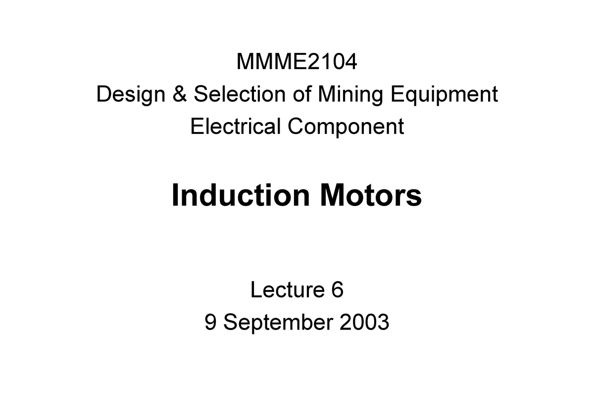 Lecture On Im - IT IS USEFUL TO UNDERSATAND INDUCTION MOTOR - Induction ...