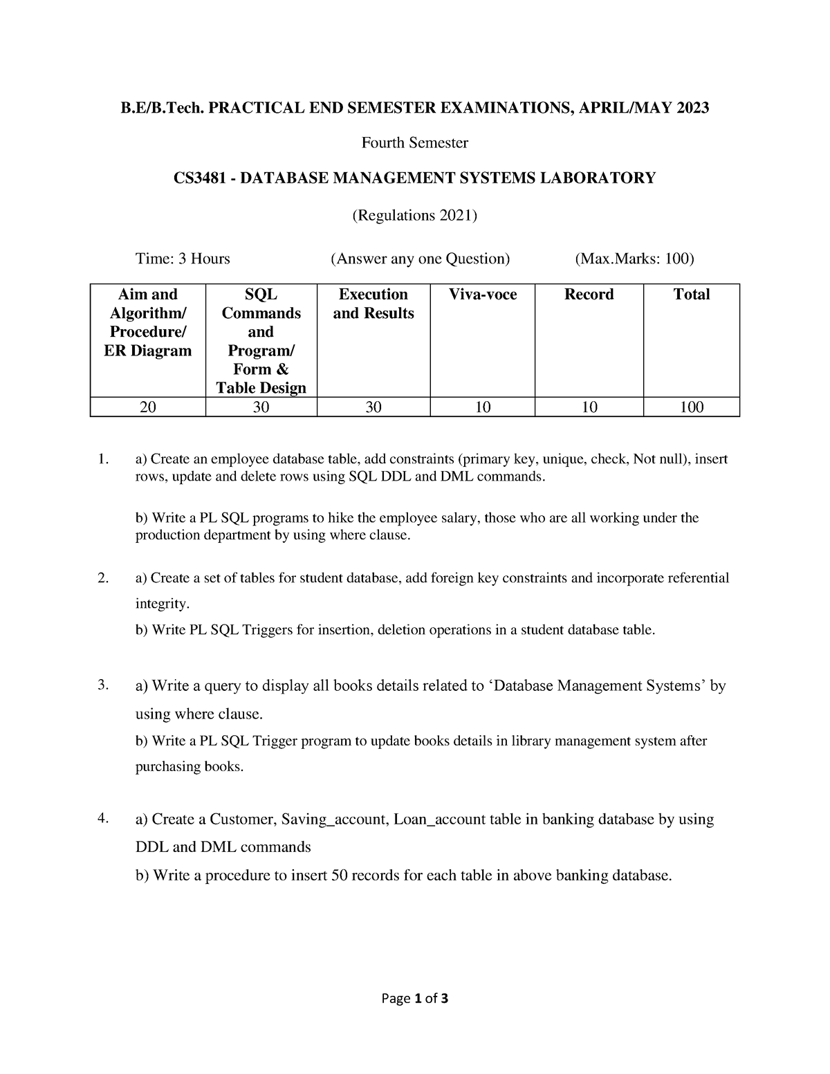 CS3481 SET 1 - Page 1 Of 3 B.E/B. PRACTICAL END SEMESTER EXAMINATIONS ...