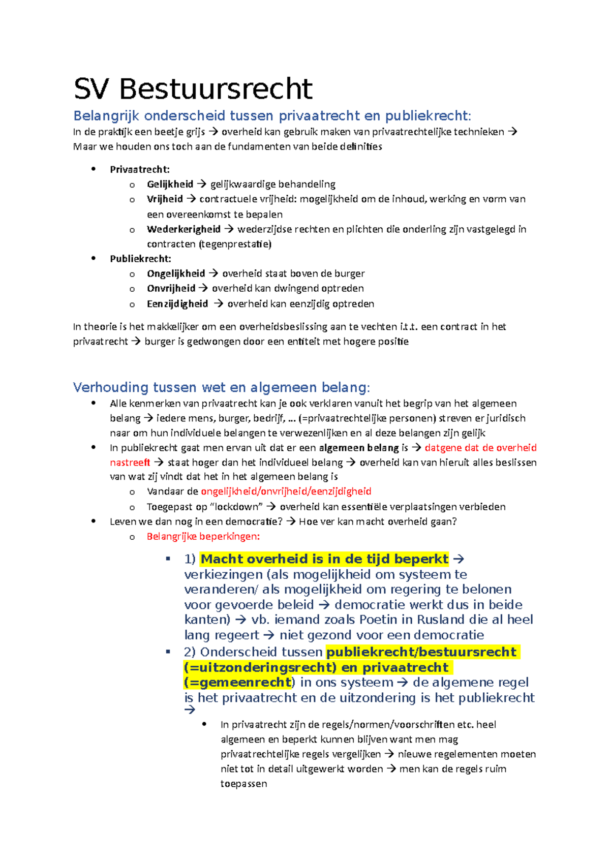 SV Bestuursrecht - Samenvatting - SV Bestuursrecht Belangrijk ...