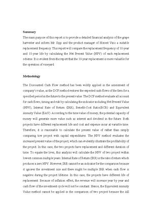 efb210 capital budgeting assignment