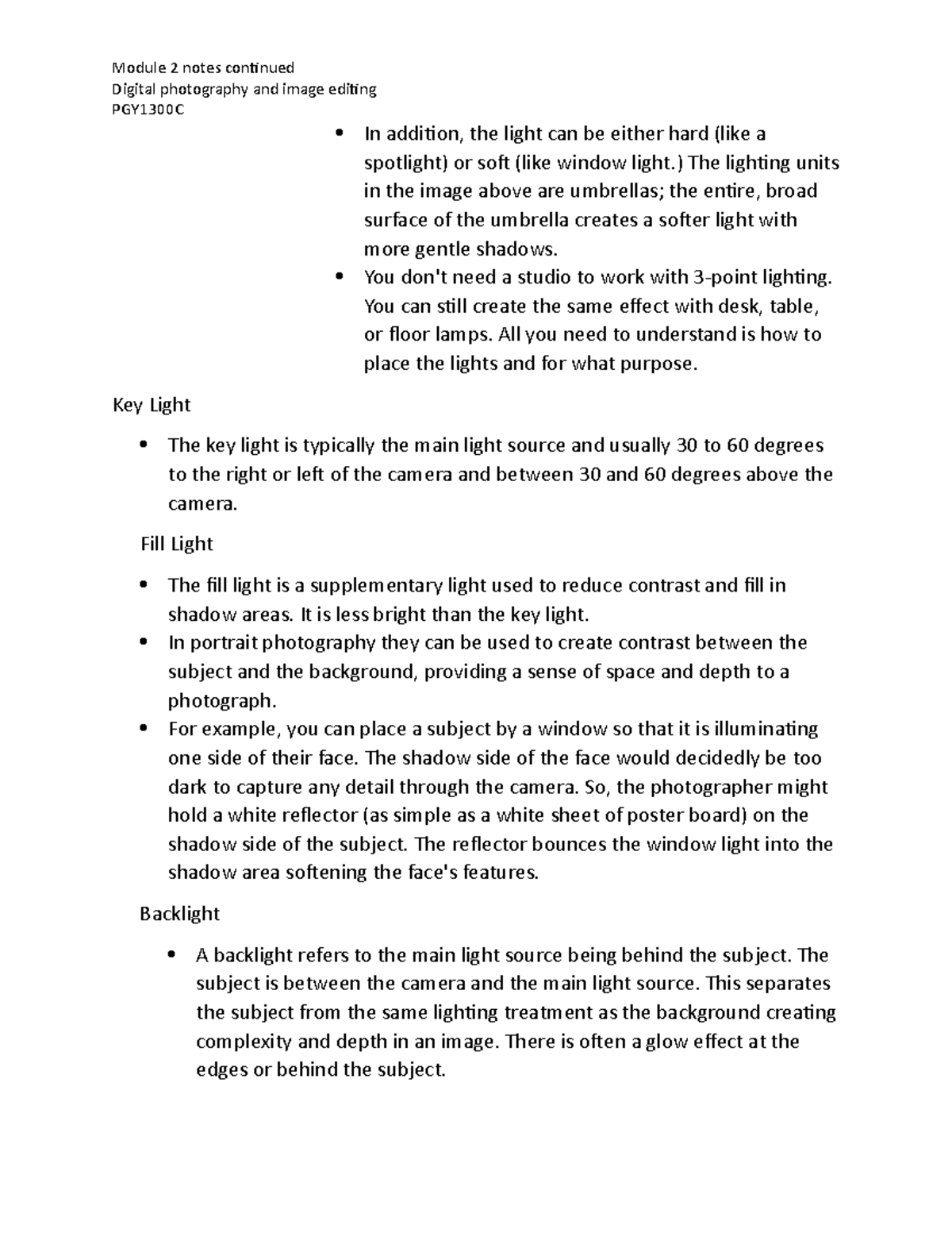 Module 02 The Importance of Photography - Module 2 notes continued ...