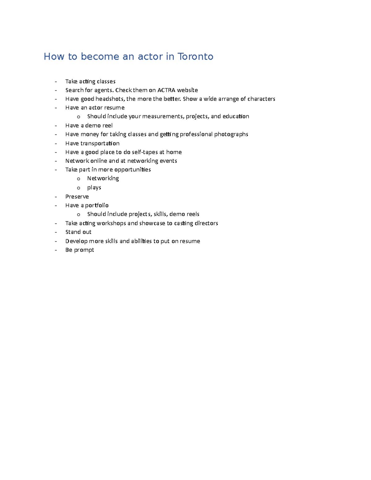 Acting Process - How to become an actor - How to become an actor in ...