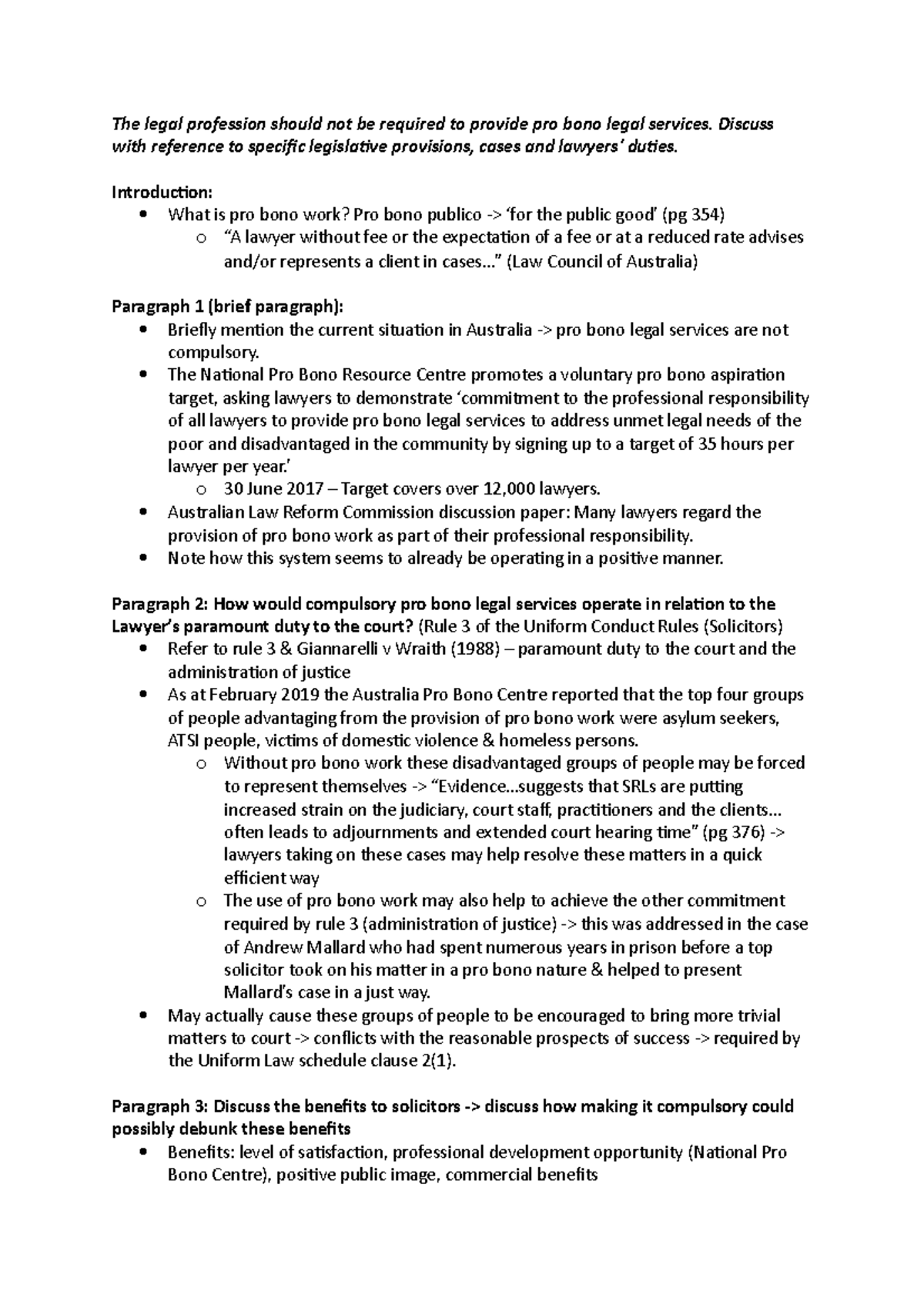 Ethics practice questions The legal profession should not be required