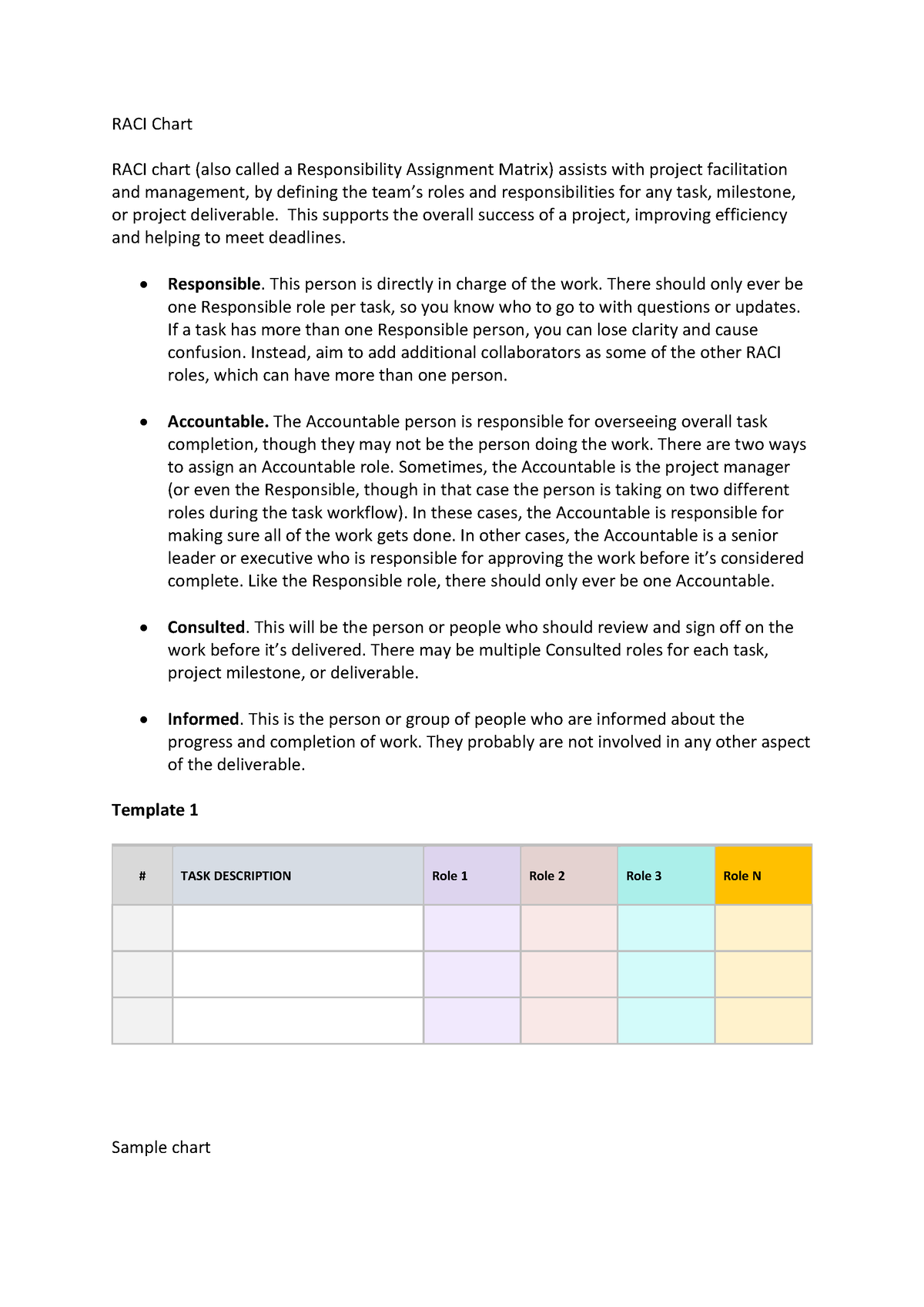 RACI Chart - none - COMPUTER APPLICATION - Studocu