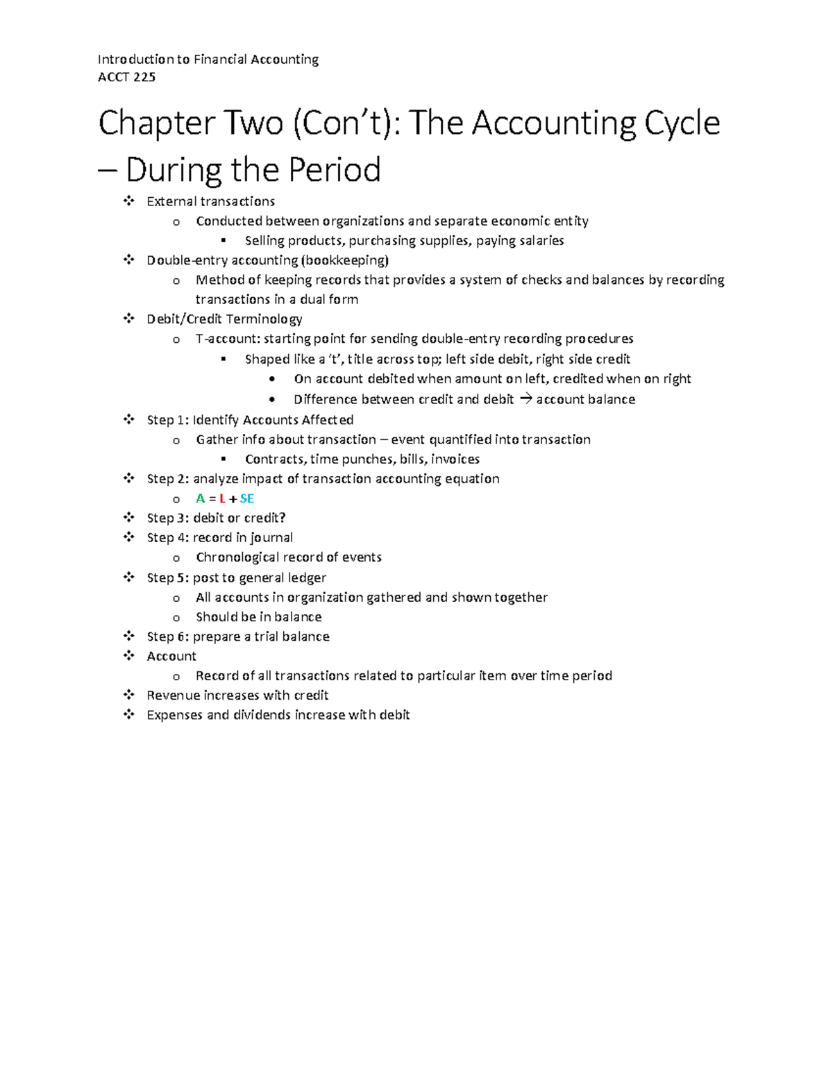 Chapter 2.1: The Accounting Cycle - During the Period - Introduction to ...