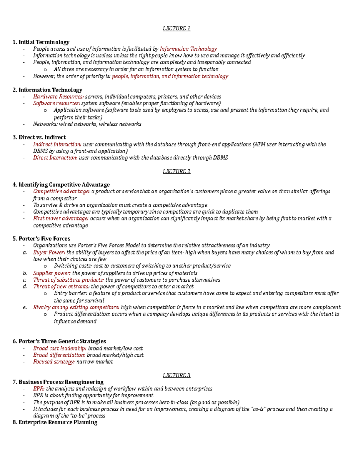 INFS 247 Quiz 1 Review - LECTURE 1 1. Initial Terminology People access ...