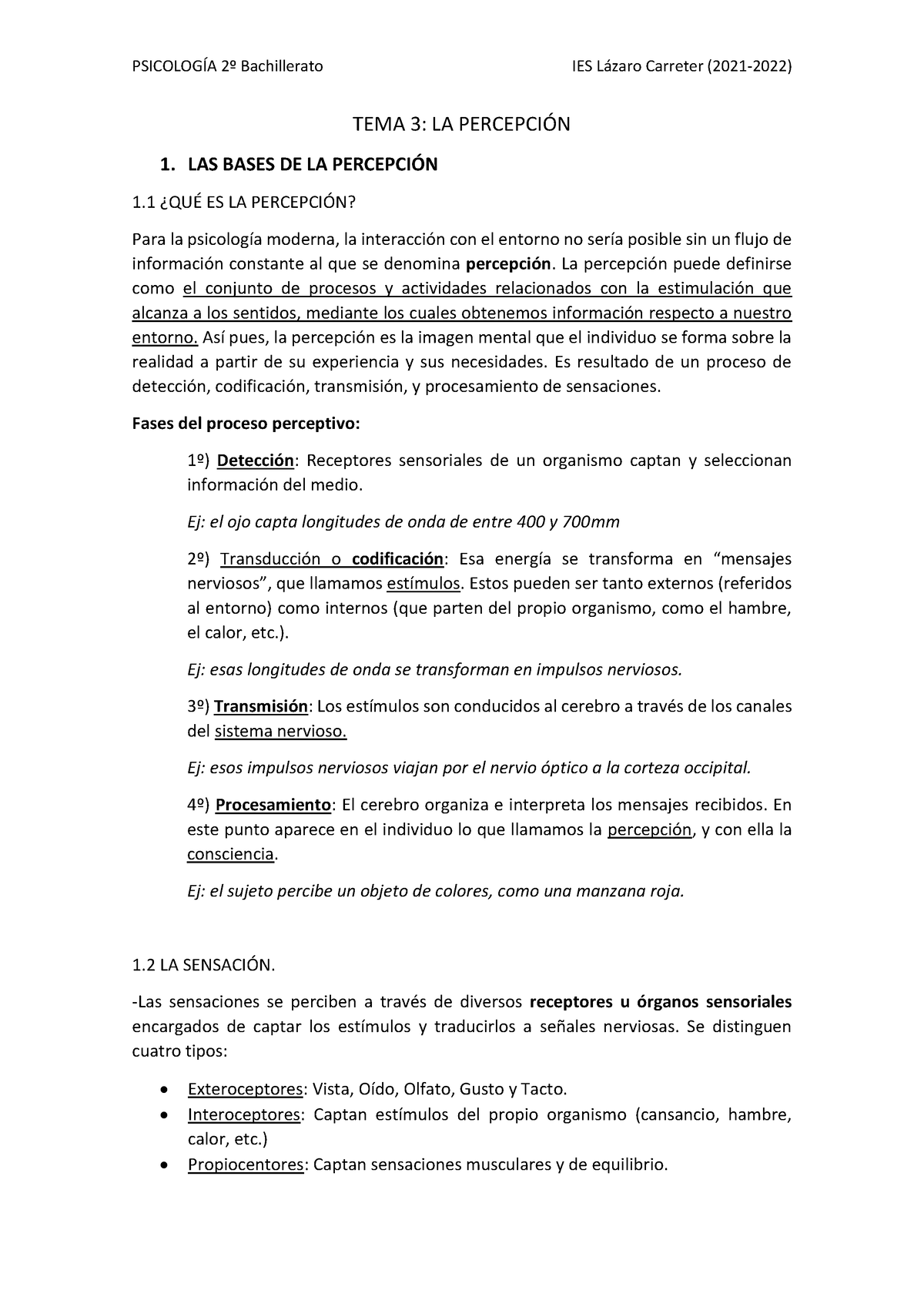 TEMA 1. LA Percepción - Noomgplsssssshut - TEMA 3: LA PERCEPCI”N 1. LAS ...