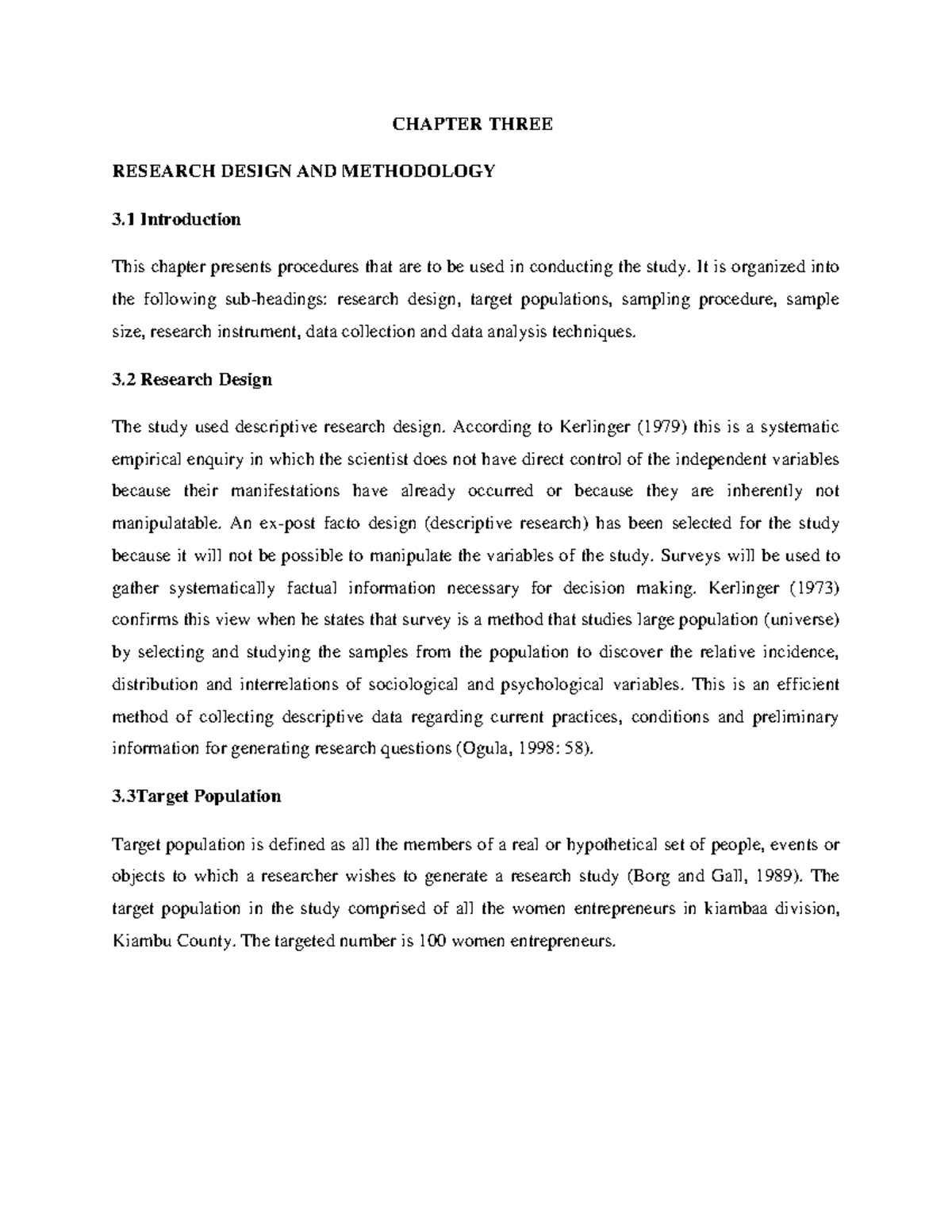 Research Methods - CHAPTER THREE RESEARCH DESIGN AND METHODOLOGY 3 ...