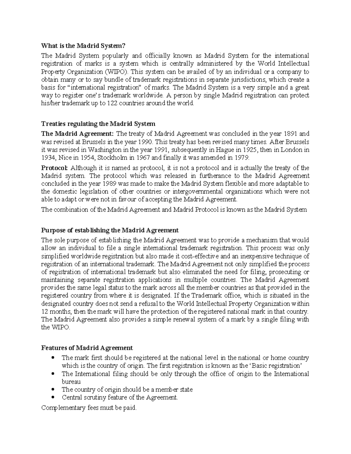 What is the Madrid System - This system can be availed of by an ...