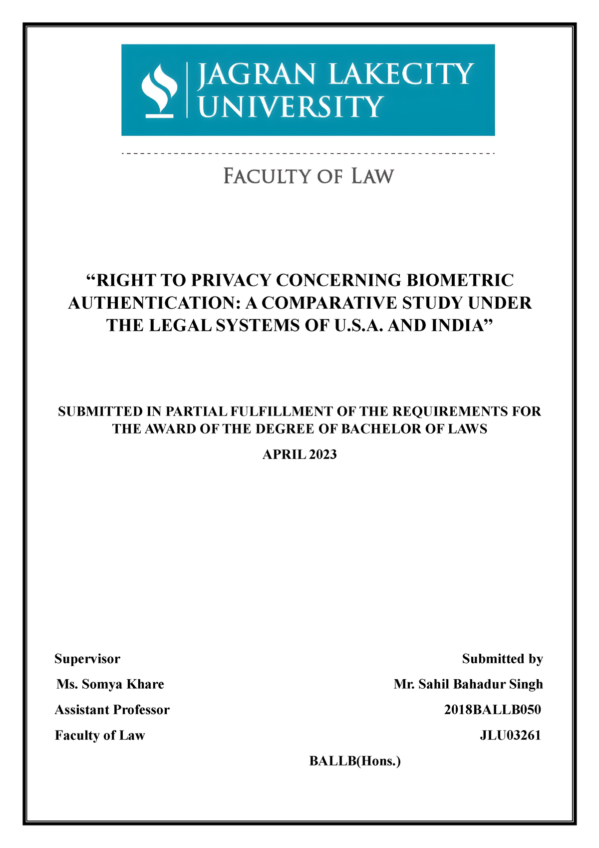 dissertation on right to privacy