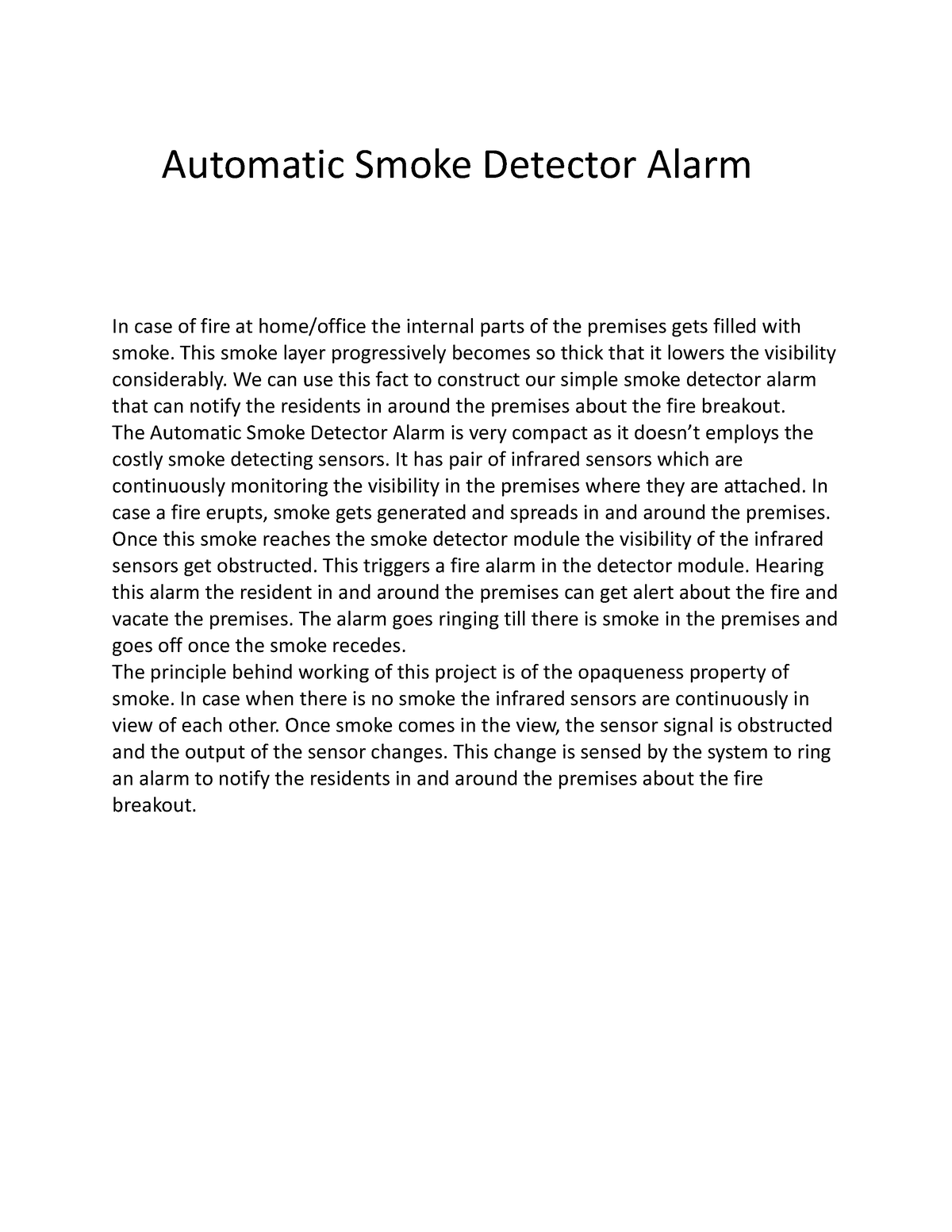 smoke alarm thesis