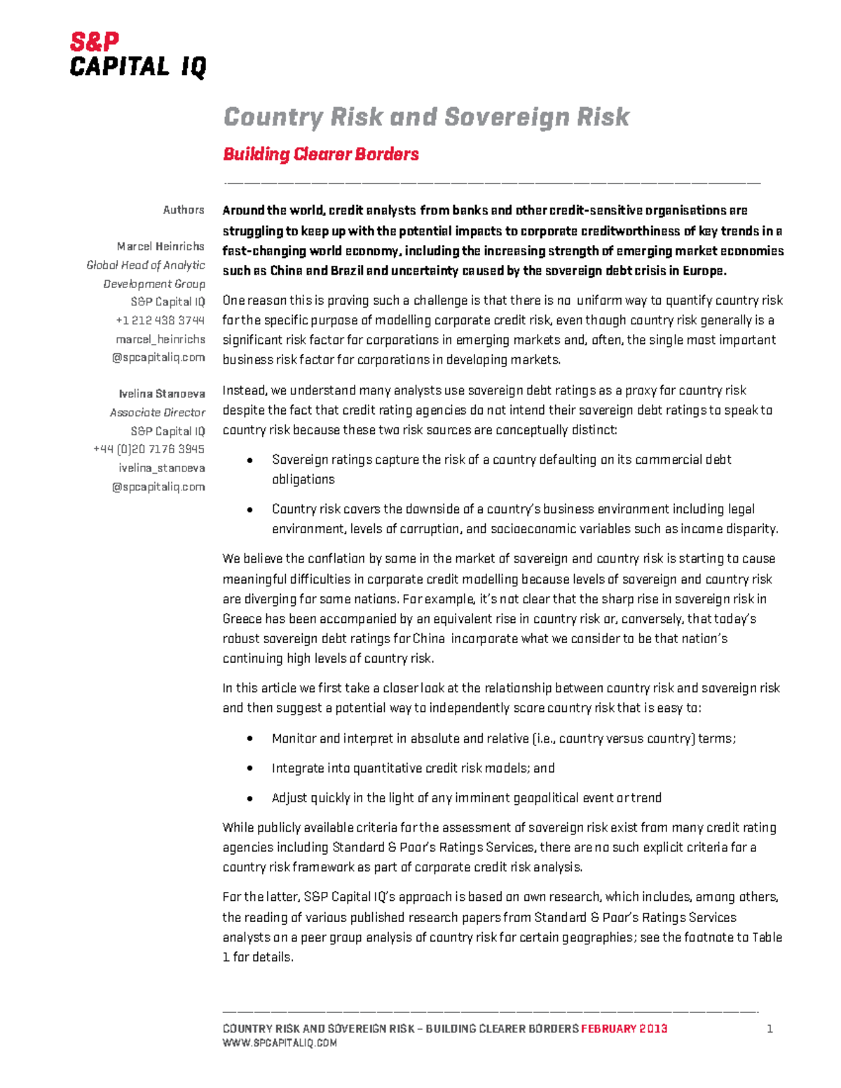 Country risk and sovereign risk 1 - COUNTRY RISK AND SOVEREIGN RISK ...