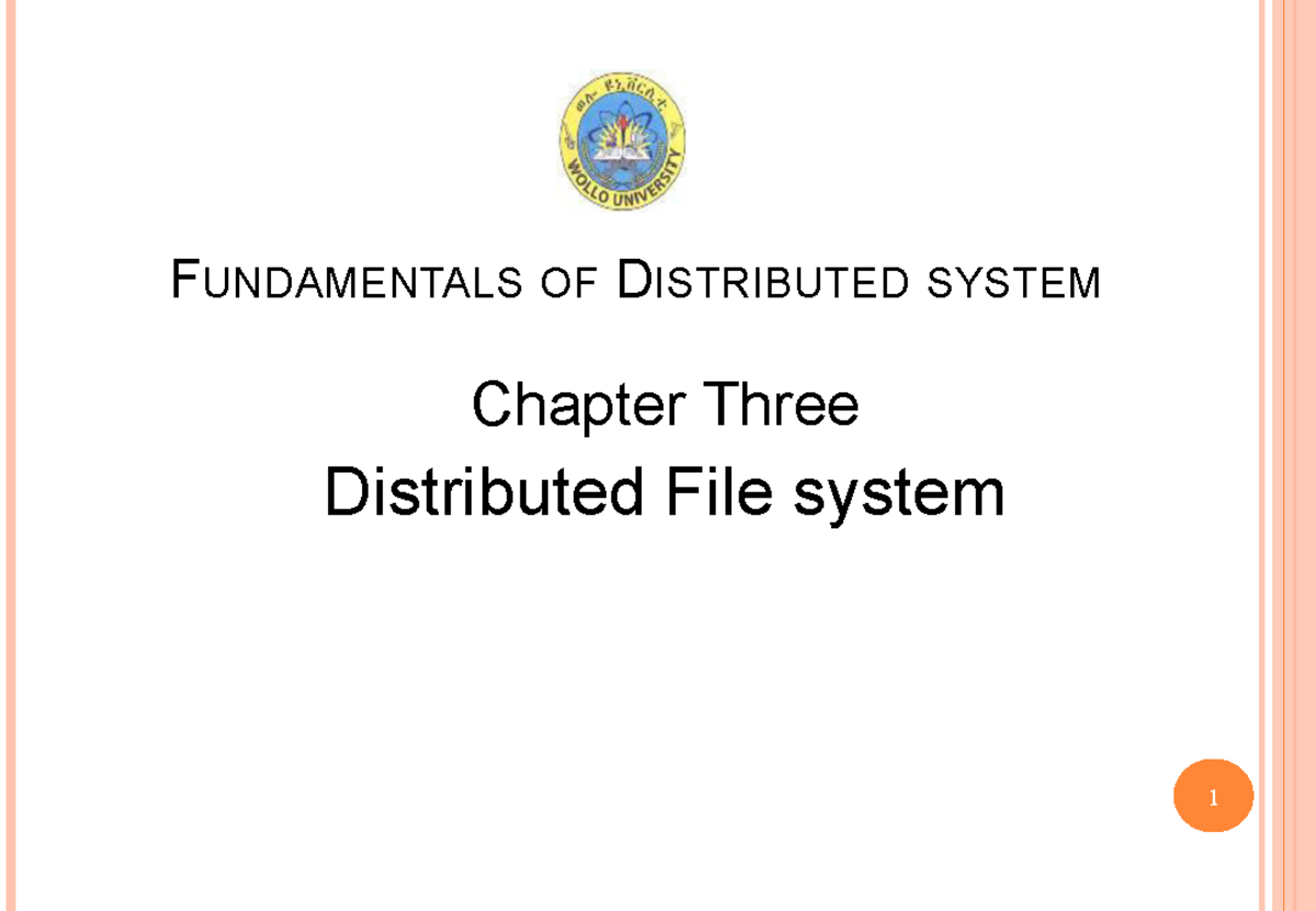 distributed system - FUNDAMENTALS OF DISTRIBUTED SYSTEM Chapter Three ...