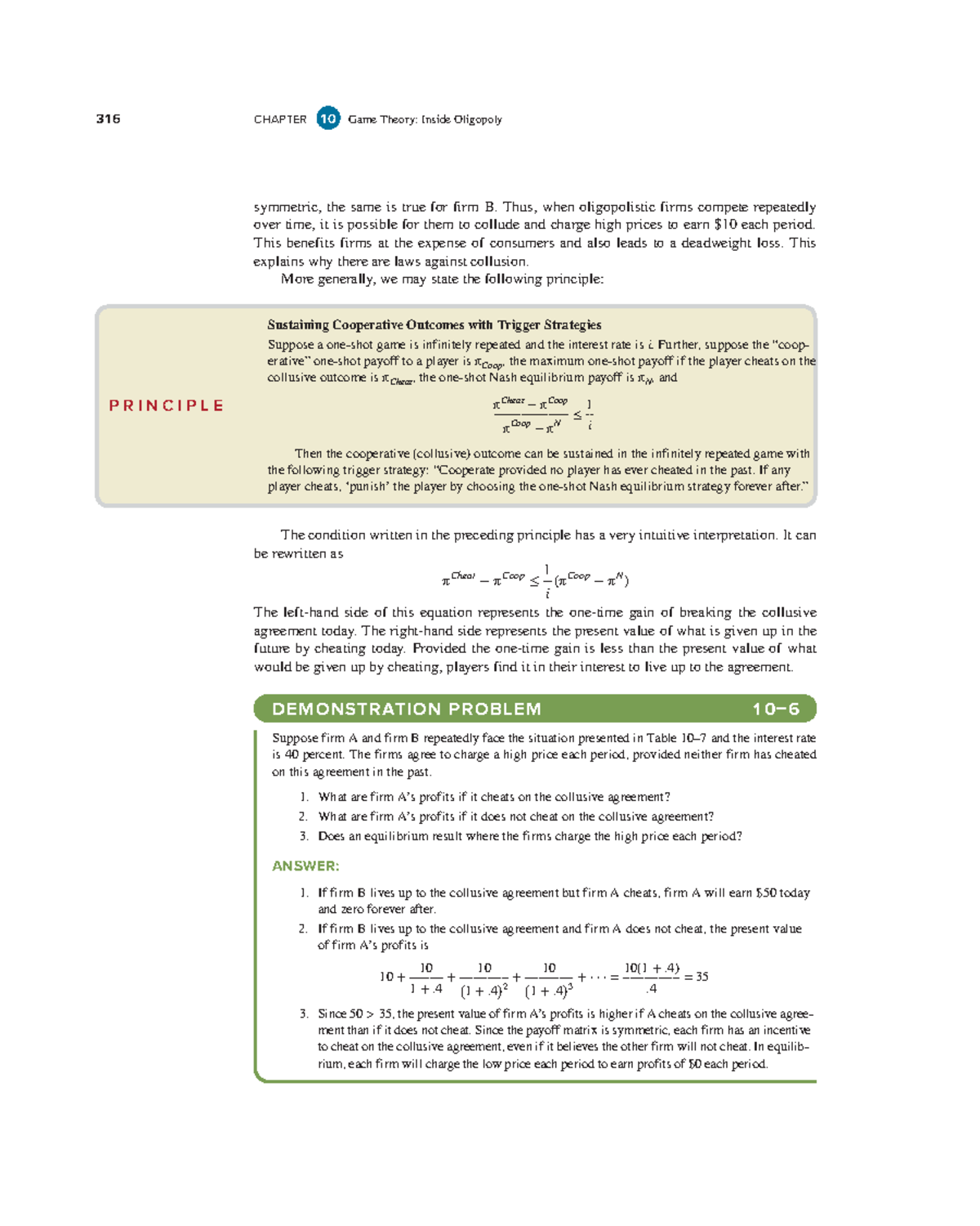 Managerial-economics-87 - 316 CHAPTER 10 Game Theory: Inside Oligopoly ...