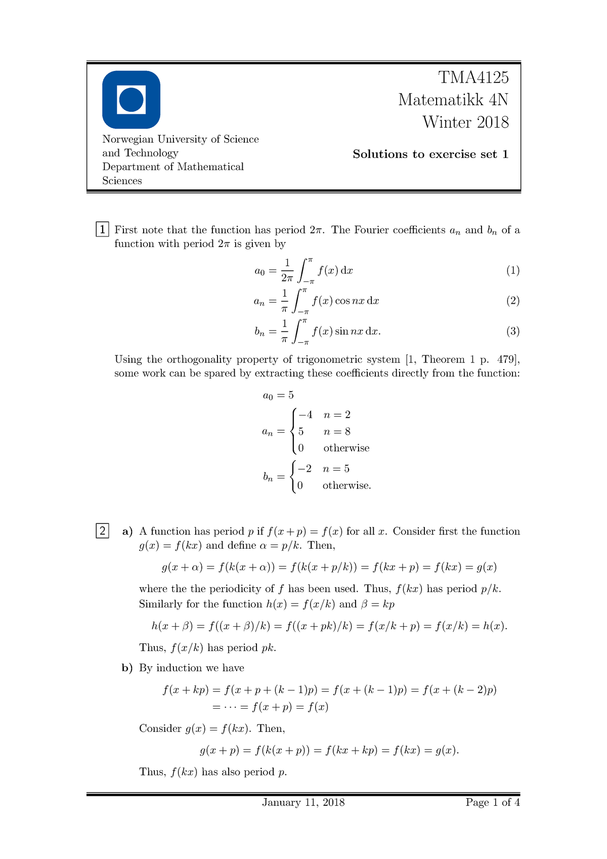 Tma4125 If1 Oving 1 Losningsforslag Matte 4n Norwegian University Of Science And Technology Studocu