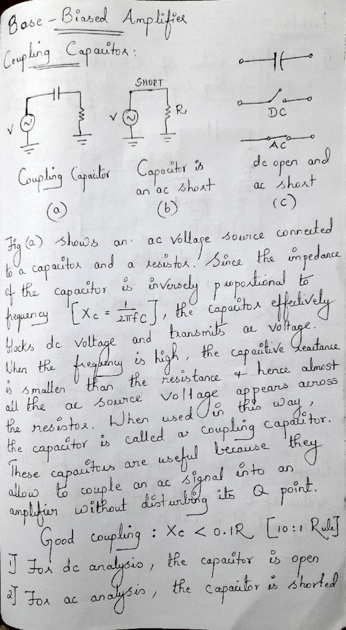EPC BEC303 Module 1 - you can use this notes - Base Biased Amplifier ...