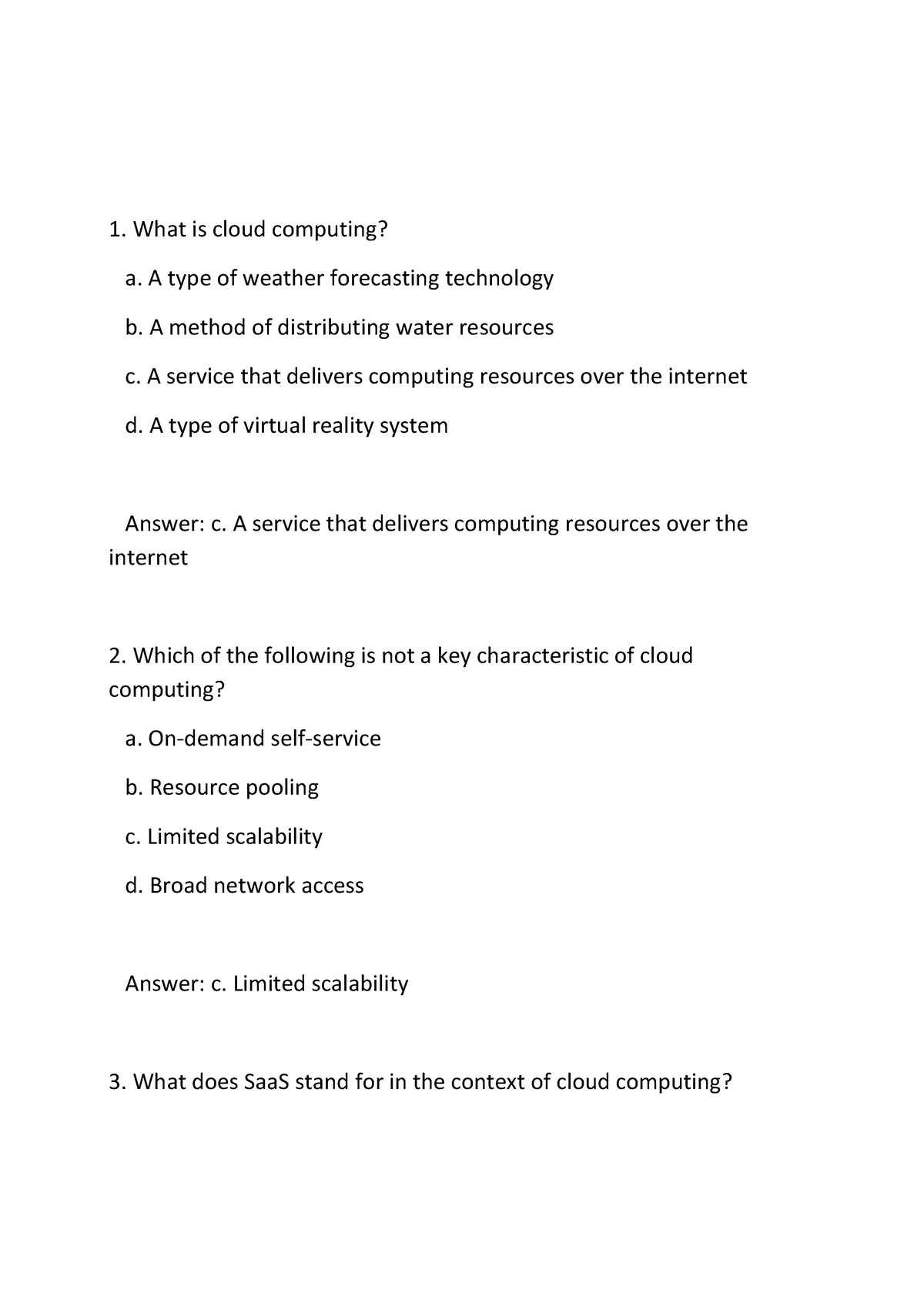 Cloud MCQs - This Can Help The Students To Clear The Viva And Multiple ...