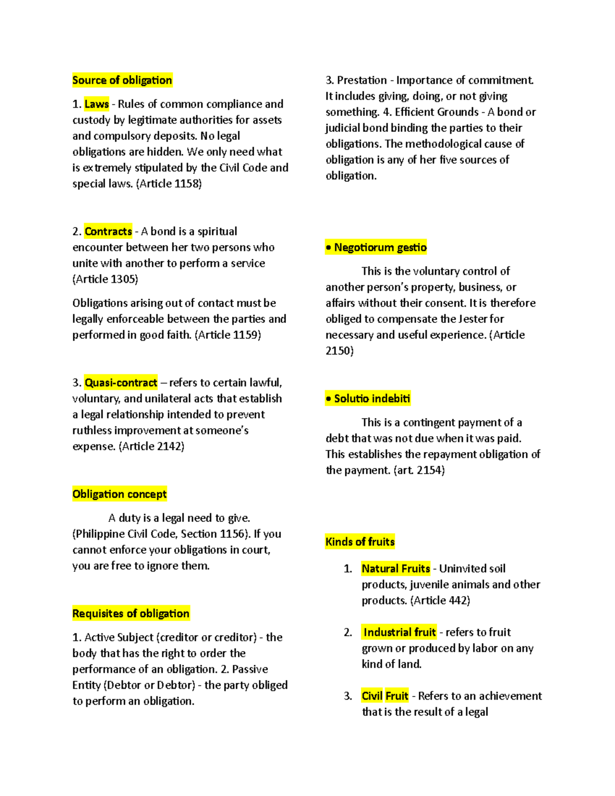 Business Law Study Guide 1 Source of obligation Laws Rules of