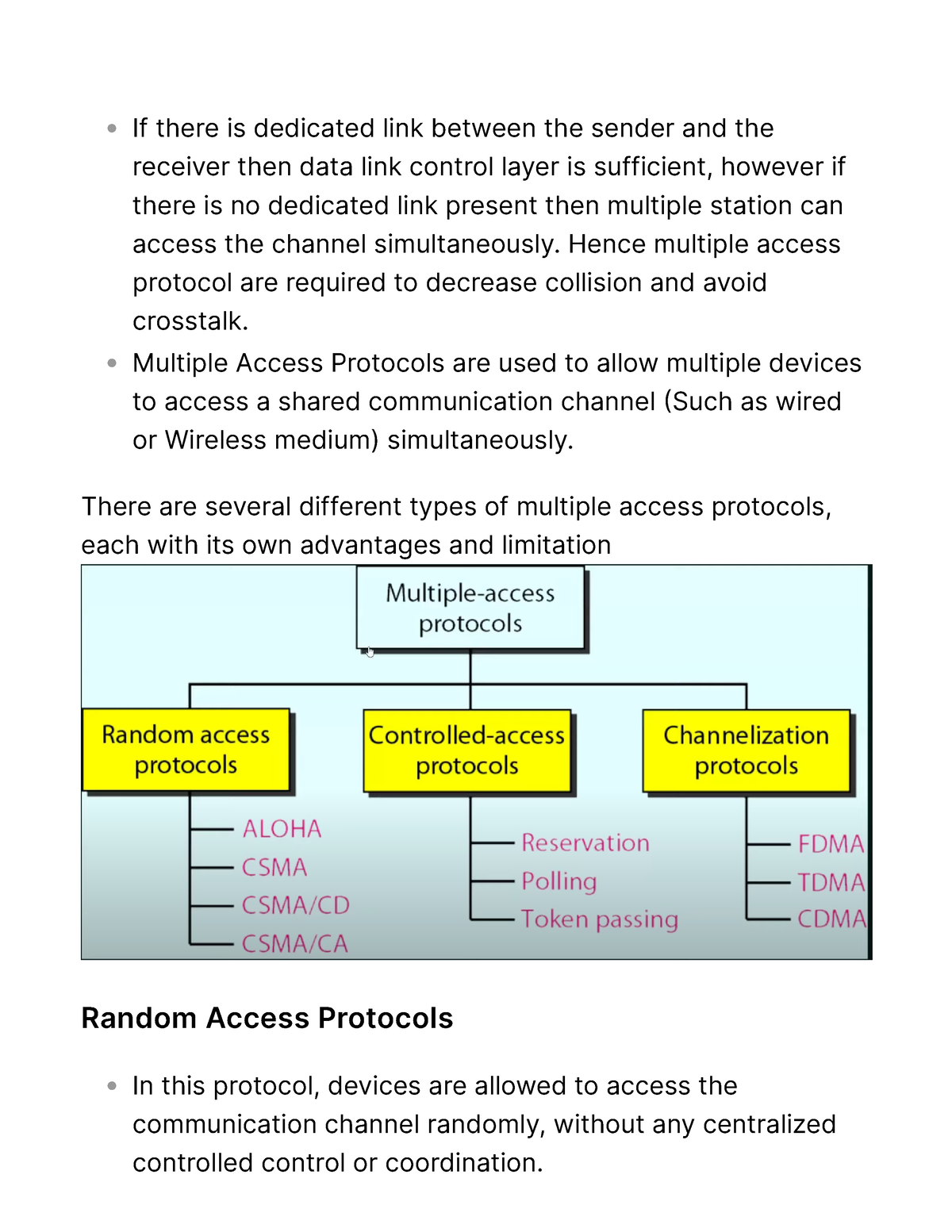 Multiple Access Protocol - If There Is Dedicated Link Between The ...