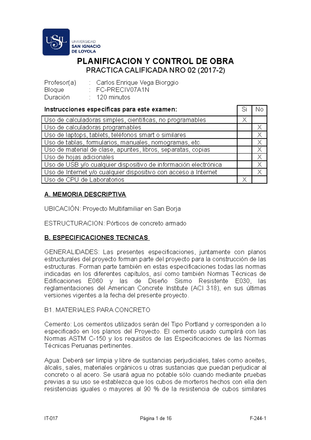 Pc02 planificacion y control de obra 2017 2 - PLANIFICACION Y CONTROL ...