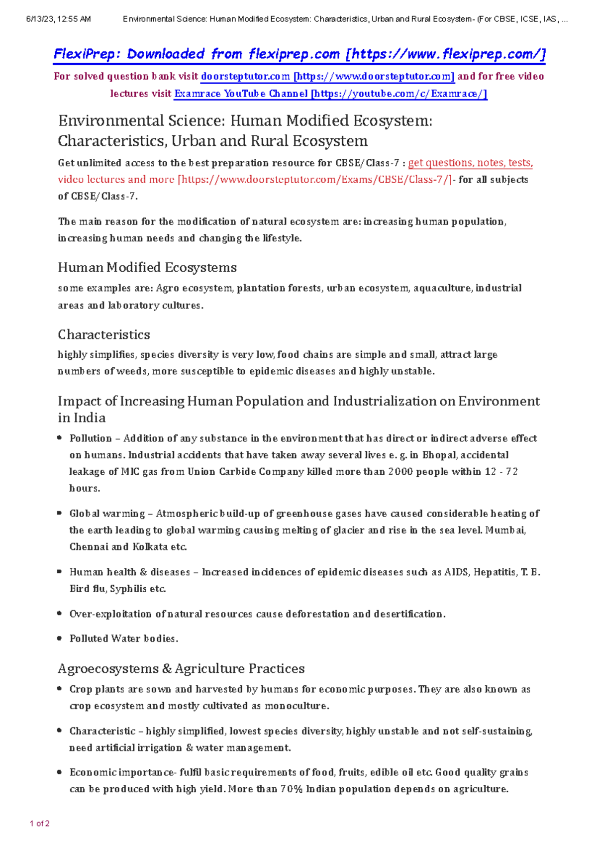 Human Modified Ecosystem-Part-1 - 6/13/23, 12:55 AM Environmental ...