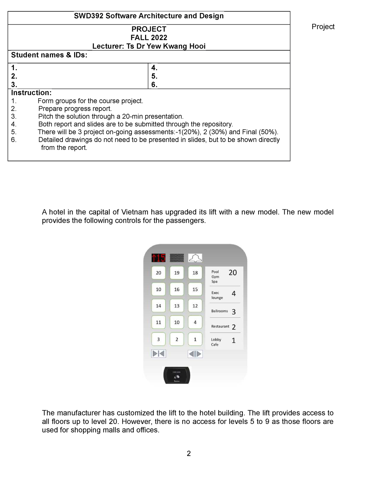 Project- Question - None - SWD392 Software Architecture And Design ...