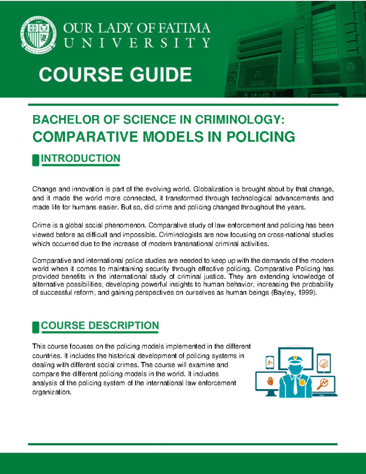 Course Guide - Comparative Models in Policing (LEAD211) - BACHELOR OF ...