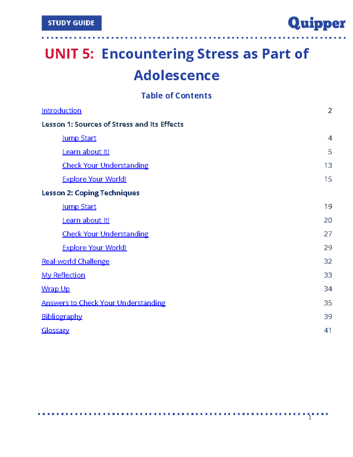 PD 05 FD - some of my docu - UNIT 5: Encountering Stress as Part of ...