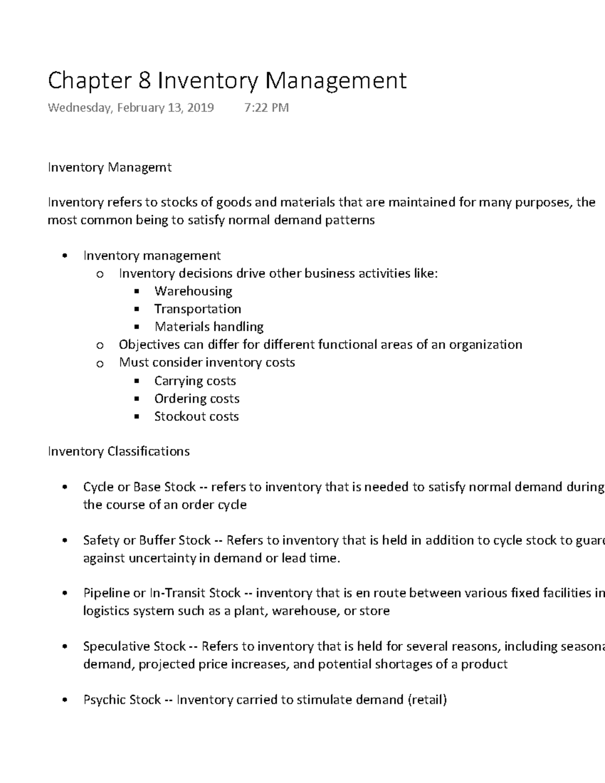SCM 385 Chapter 8 - Warning: TT: undefined function: 32 Inventory ...
