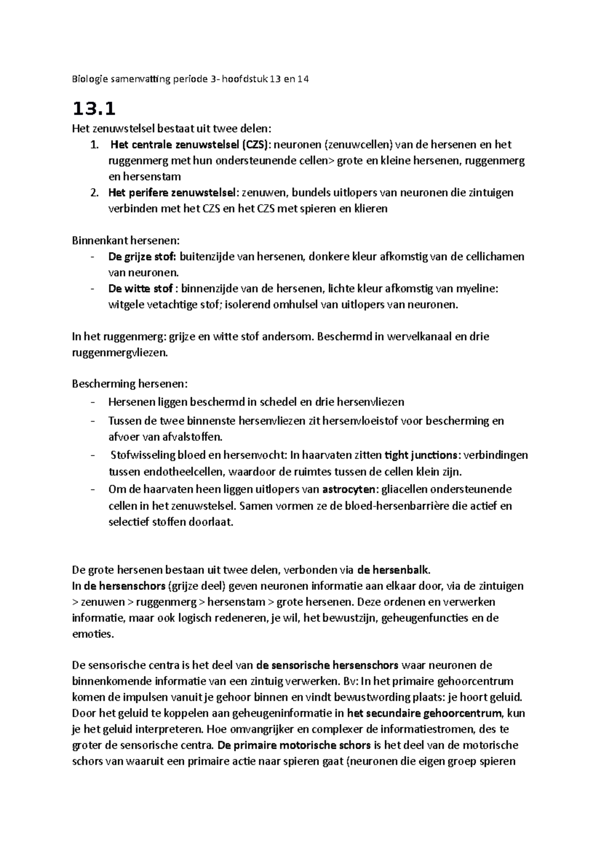 Biologie Nectar Vwo5 Hoofdstuk 13 - Biologie Samenvatting Periode 3 ...