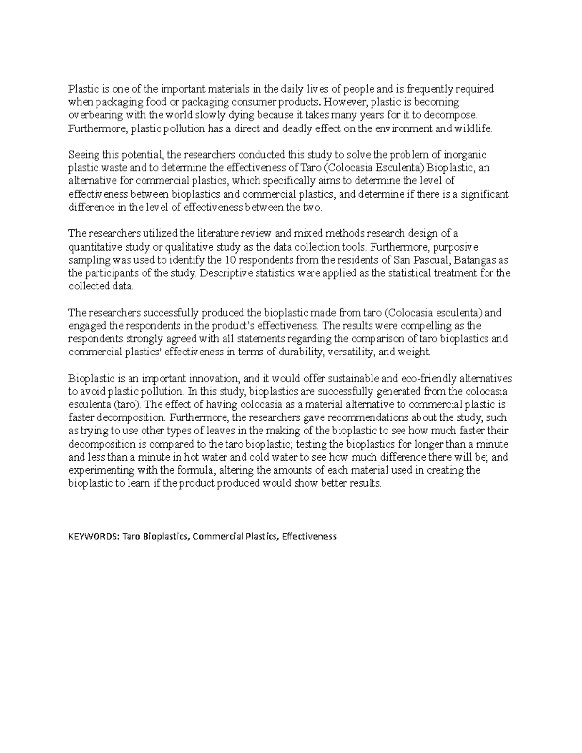 Abstract module Plastic is one of the important materials in the