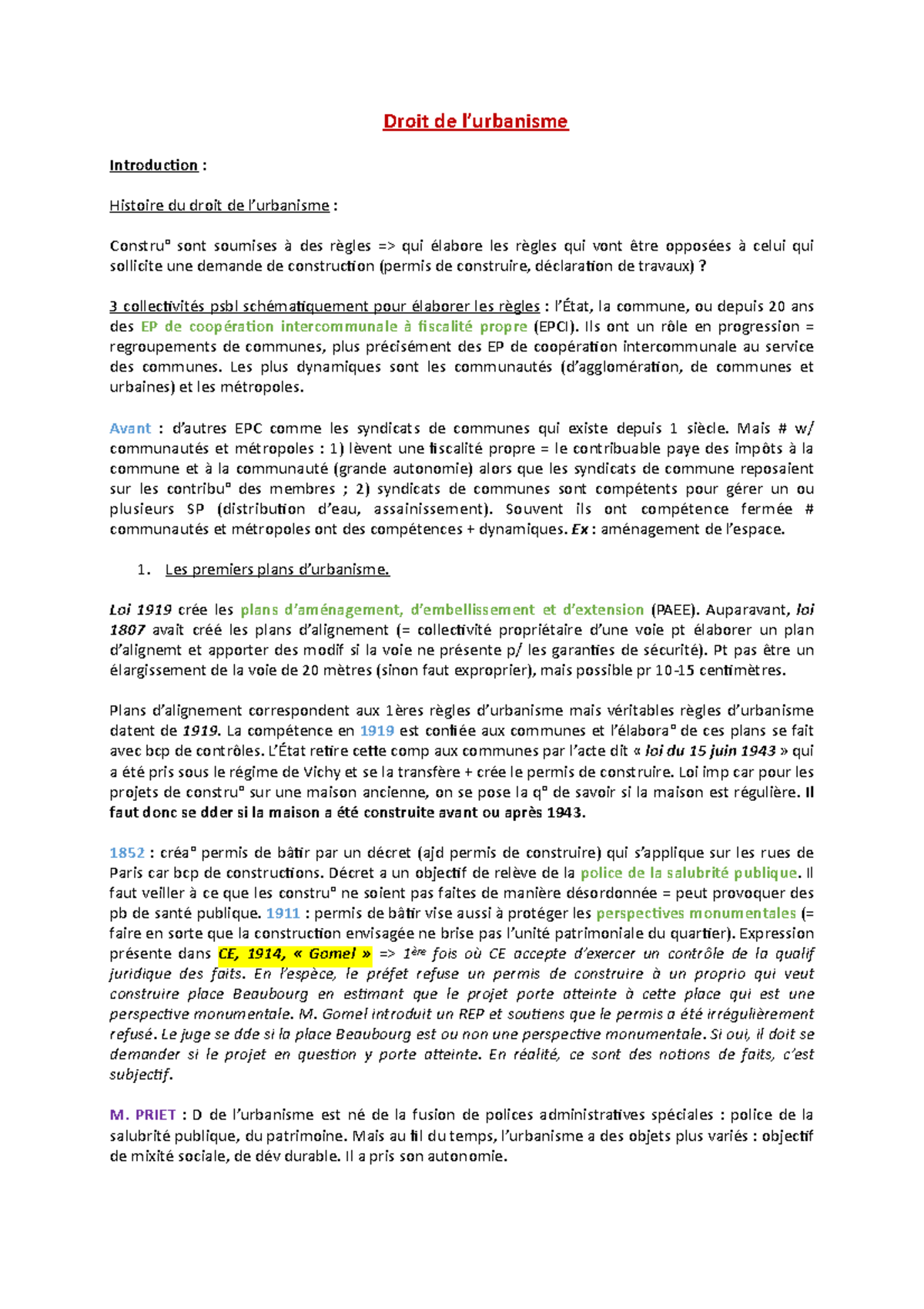 Droit De Lurbanisme 2 - Notes De Cours Entier - Warning: TT: Undefined ...