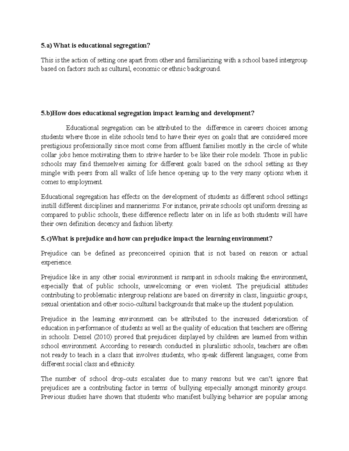 What is educational segregation. - 5) What is educational segregation ...