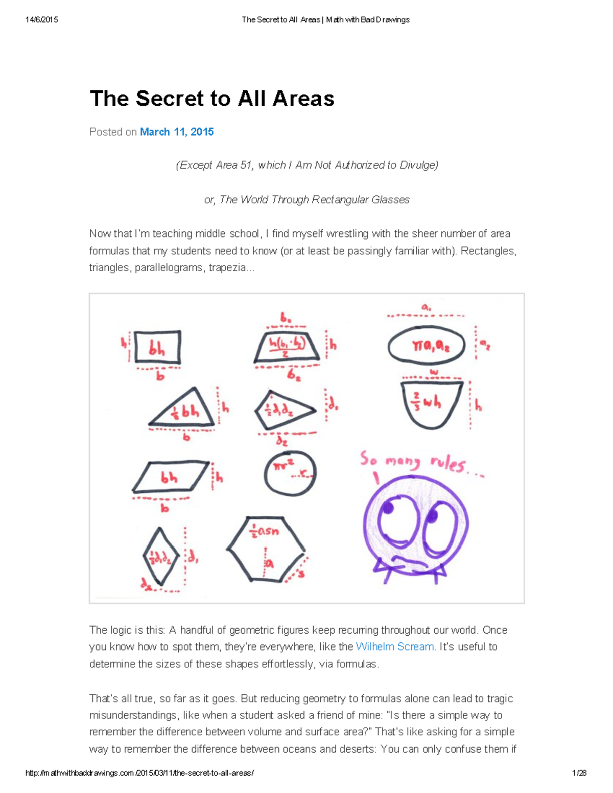 The Secret to All Areas Math with Bad Drawings - The Secret to All ...