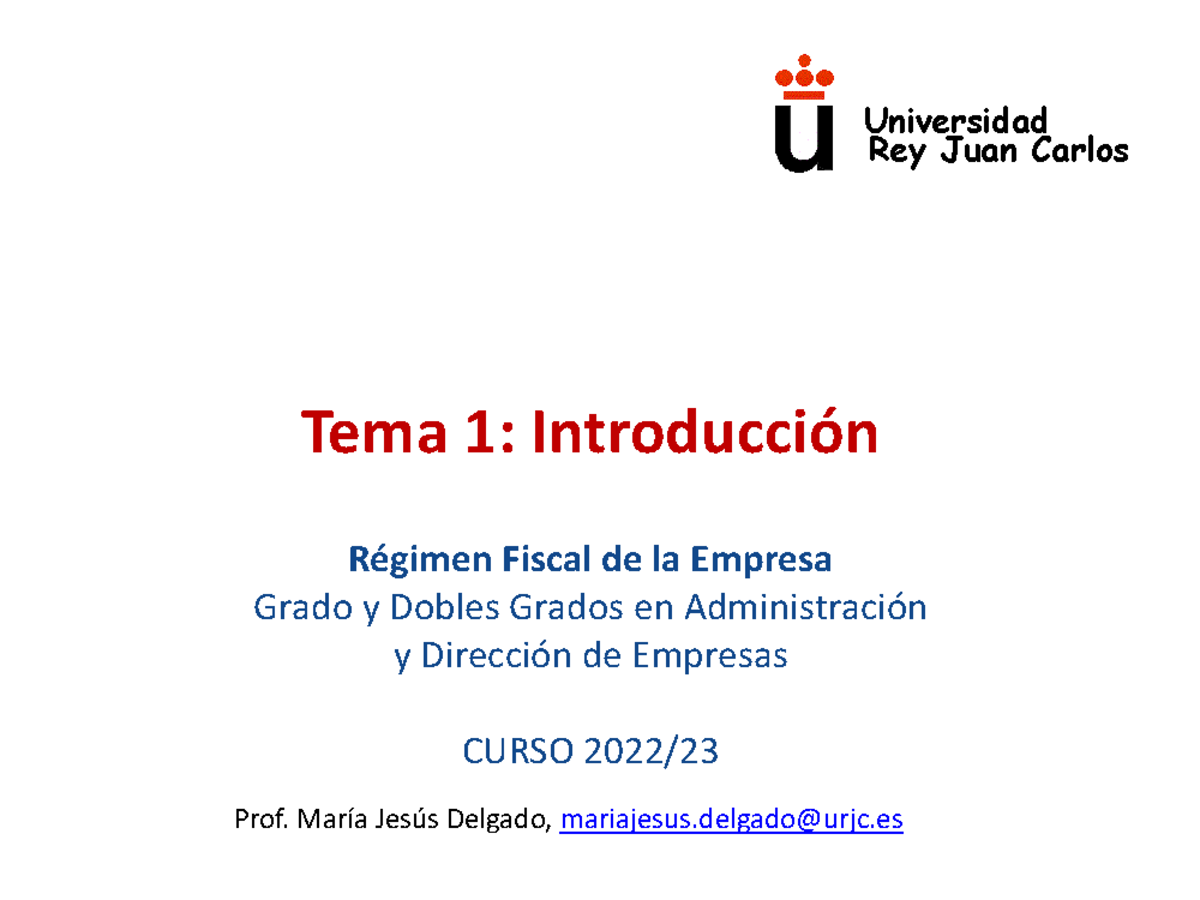 TEMA1 - Introducción Al Régimen Fiscal. - Tema 1: Introducción Régimen ...