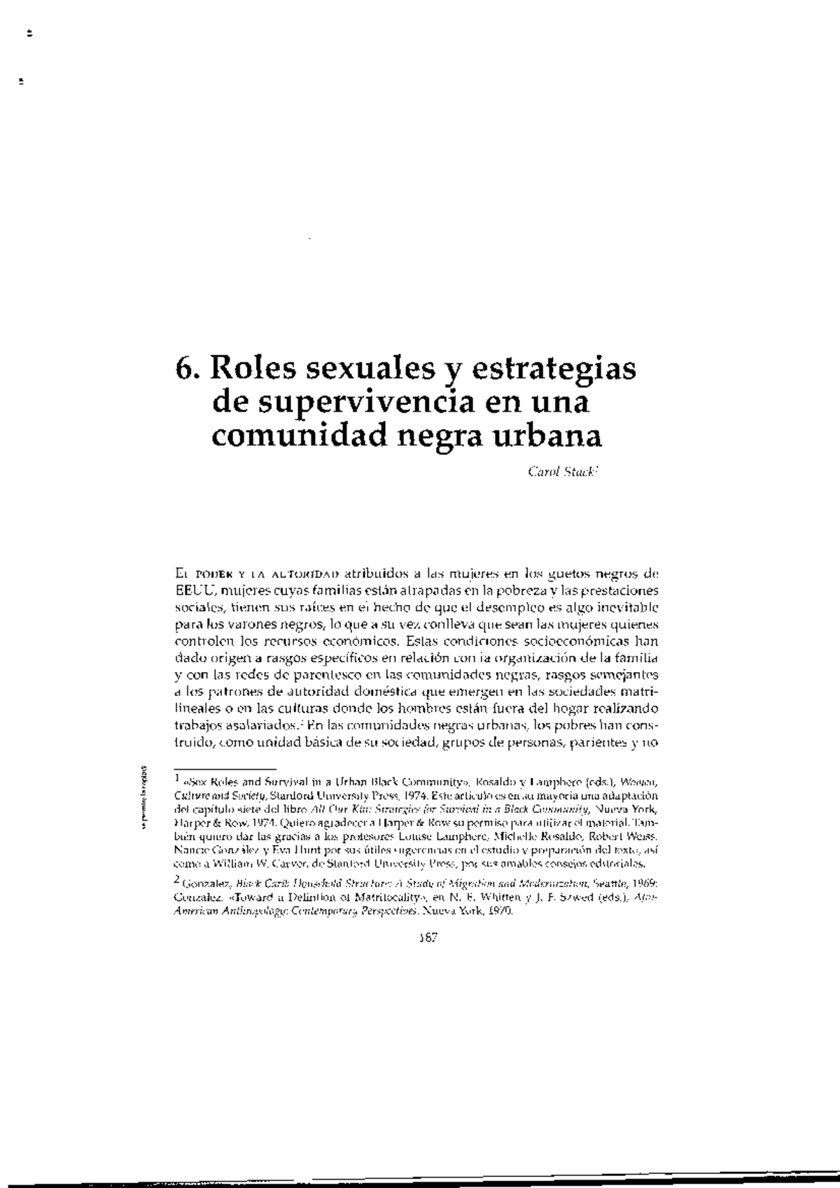 Stack Carol Roles Sexuales Y Estrategias De Supervivencia En Una Comunidad Negra Urbana 6 2816