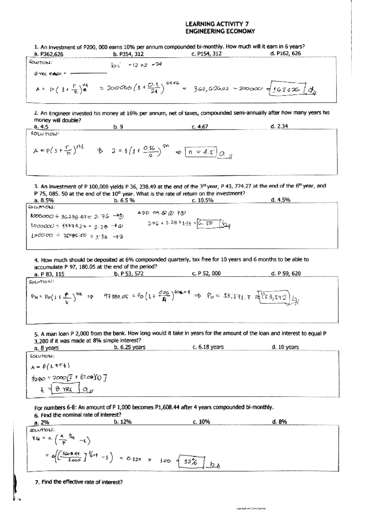 Engineering Economics La 7 Esas Part 1 Electrical Engineering Studocu Engineering Economics La 7 Esas Part 1 Electrical Engineering Studocu